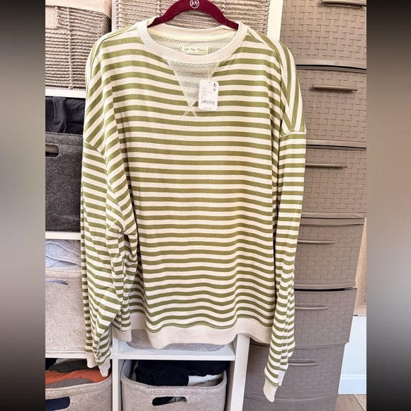 Free People Classic Oversized Striped Sweatshirt - Picture 2 of 4